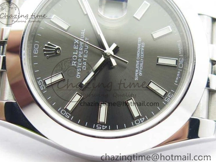 MiroTime 0701 DateJust Smooth Bezel SS Noob 1:1 Best Edition Gray Sticks Dial On Jubilee Bracelet A Packable 3505